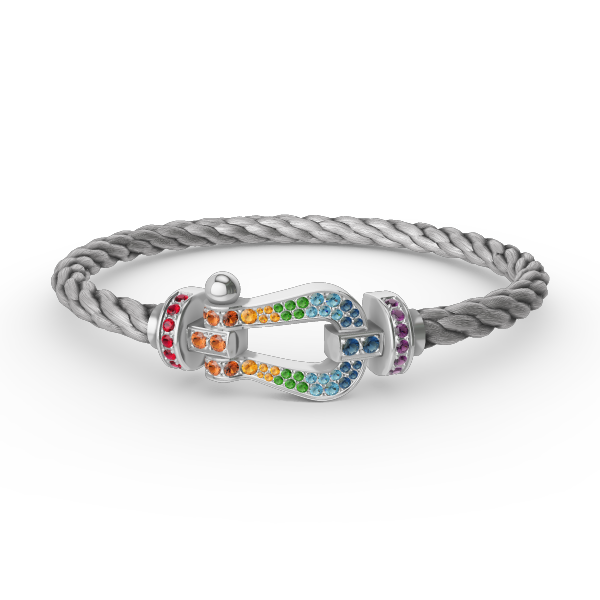 [Triumph Jewelry]FORC LARGE HORSESHOE  COLORED DIAMOND BRACELET SILVER