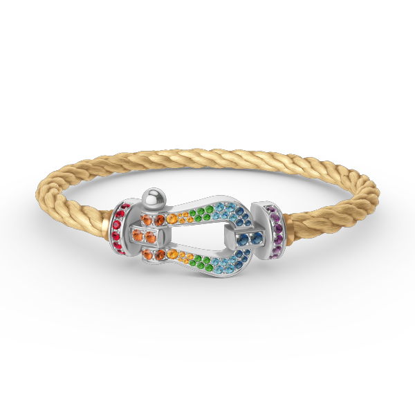 [Triumph Jewelry]FORC LARGE HORSESHOE  COLORED DIAMOND BRACELET SILVER