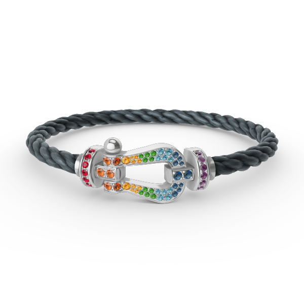 [Triumph Jewelry]FORC LARGE HORSESHOE  COLORED DIAMOND BRACELET SILVER
