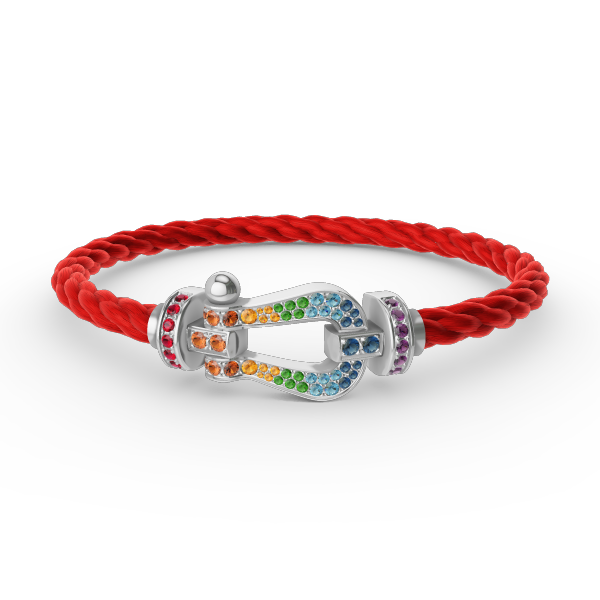[Triumph Jewelry]FORC LARGE HORSESHOE  COLORED DIAMOND BRACELET SILVER