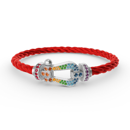 [Triumph Jewelry]FORC LARGE HORSESHOE  COLORED DIAMOND BRACELET SILVER