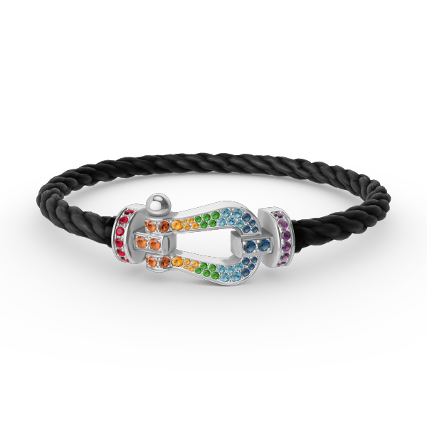 [Triumph Jewelry]FORC LARGE HORSESHOE  COLORED DIAMOND BRACELET SILVER