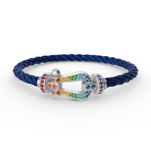 [Triumph Jewelry]FORC LARGE HORSESHOE  COLORED DIAMOND BRACELET SILVER