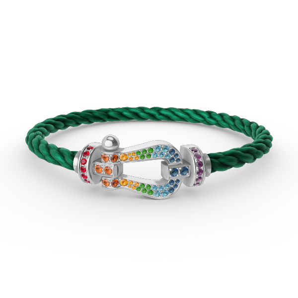 [Triumph Jewelry]FORC LARGE HORSESHOE  COLORED DIAMOND BRACELET SILVER