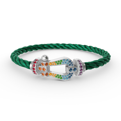 [Triumph Jewelry]FORC LARGE HORSESHOE  COLORED DIAMOND BRACELET SILVER