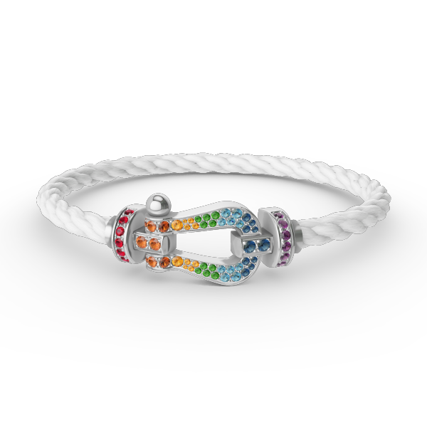 [Triumph Jewelry]FORC LARGE HORSESHOE  COLORED DIAMOND BRACELET SILVER