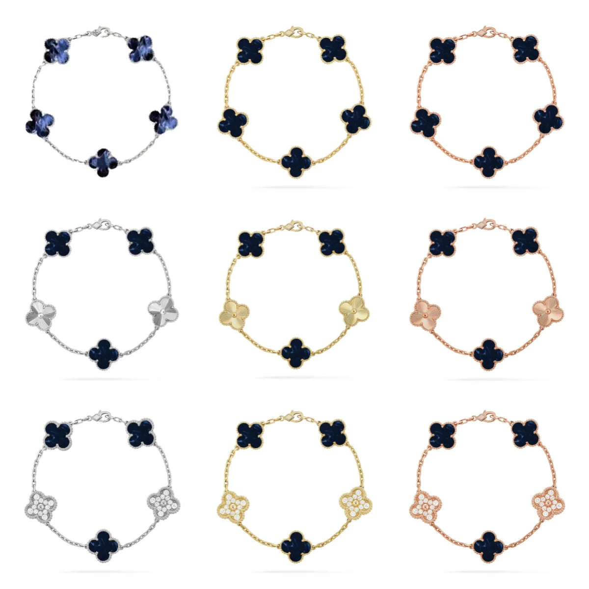 [Triumph Jewelry]CLOVER 5 MOTIF PIETERSITE BRACELET COLLECTION