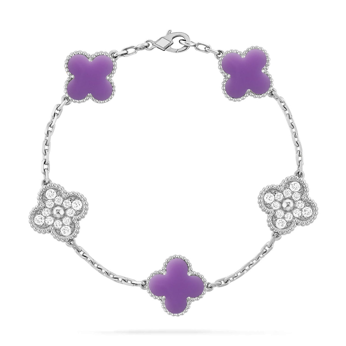 [Triumph Jewelry]CLOVER 5 MOTIF LIGHT PURPLE BRACELET COLLECTION