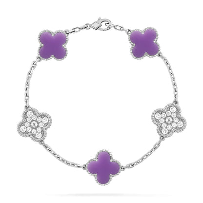 [Triumph Jewelry]CLOVER 5 MOTIF LIGHT PURPLE BRACELET COLLECTION