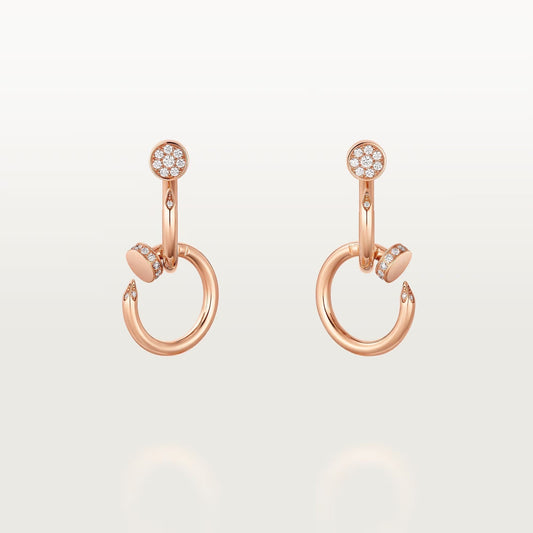 [Triumph Jewelry]JUSTE HALF DIAMOND DOUBLE EARRINGS