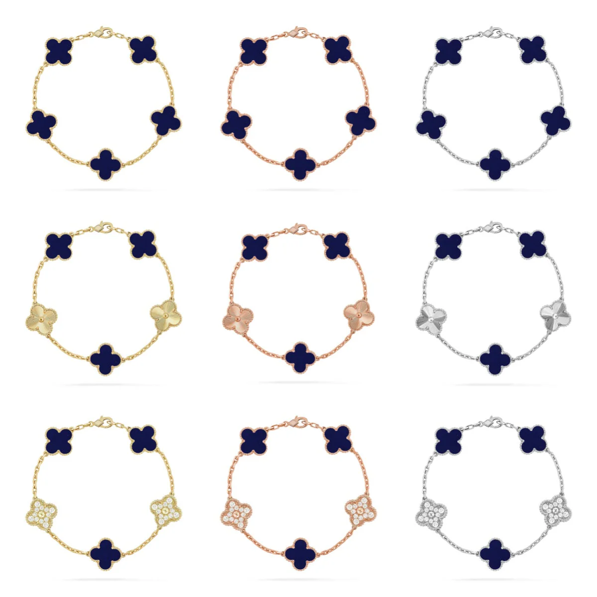 [Triumph Jewelry]CLOVER 5 MOTIF LAPIS LAZULI BRACELET COLLECTION