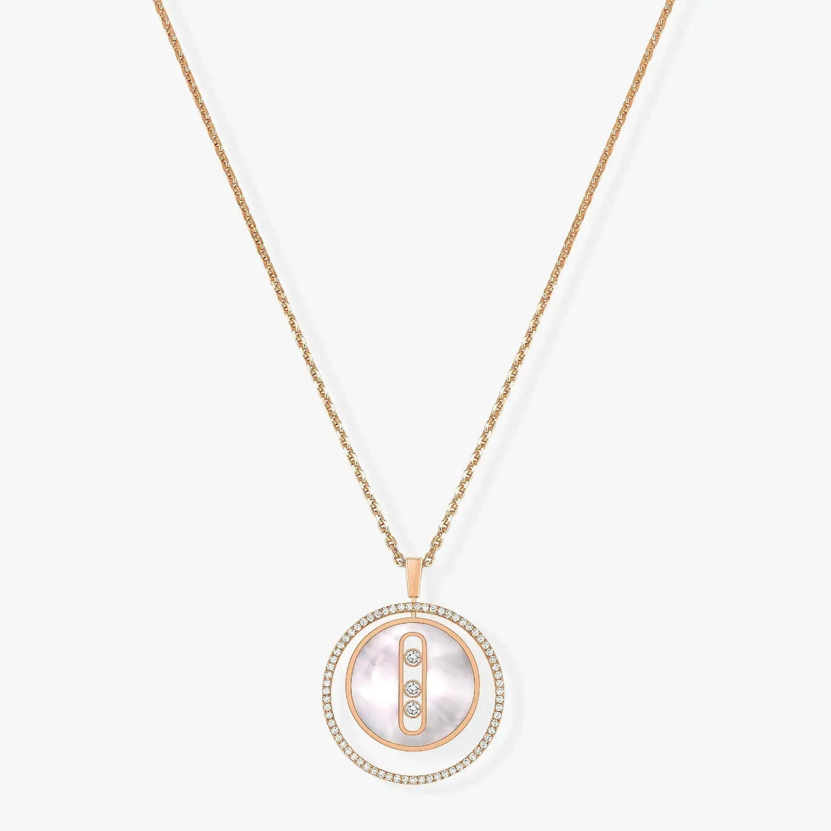 [Triumph Jewelry]LUCKY MOVE MM NACRE BLANCHE DIAMOND NECKLACE