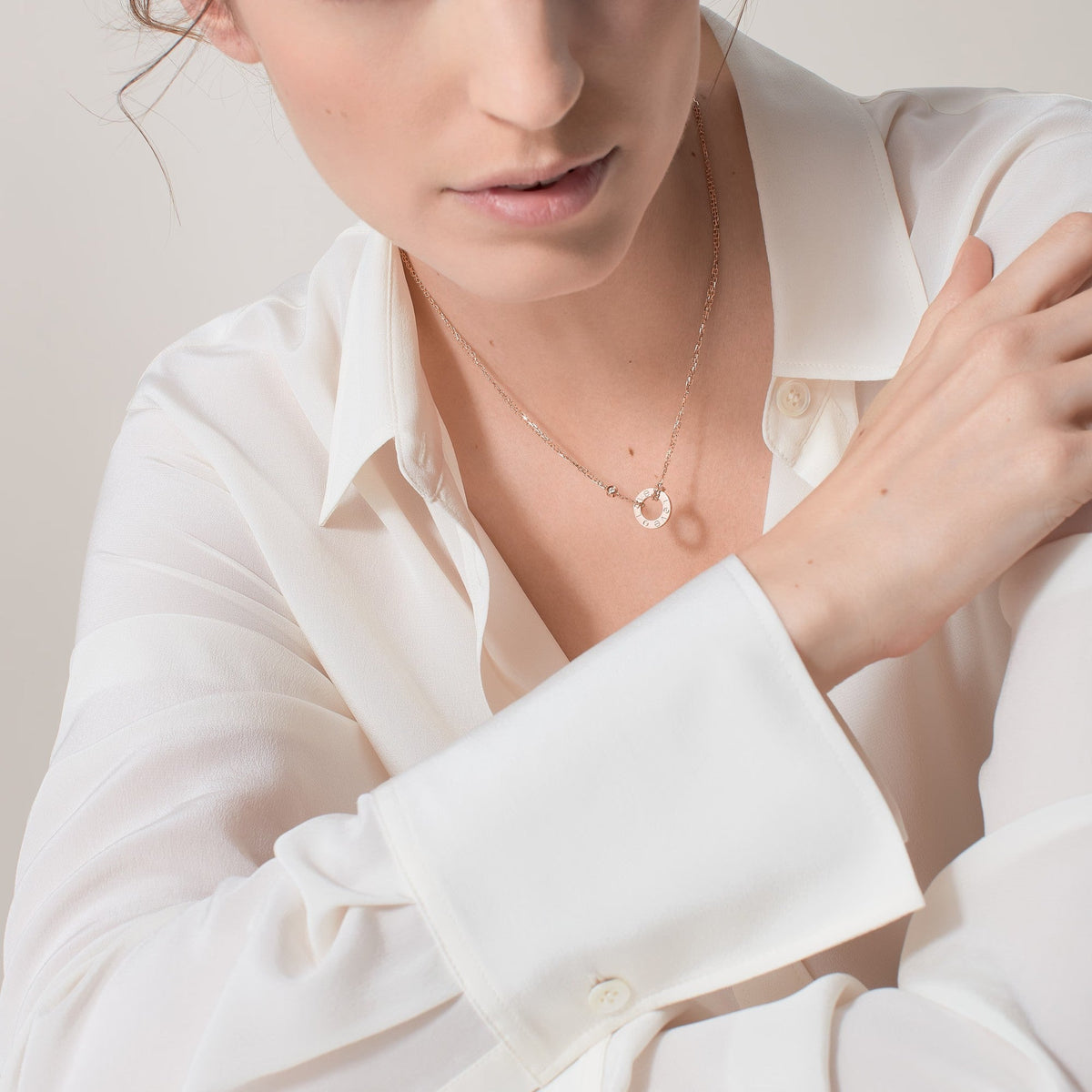 [Triumph Jewelry]LOVE NECKLACE 16MM 2 DIAMONDS