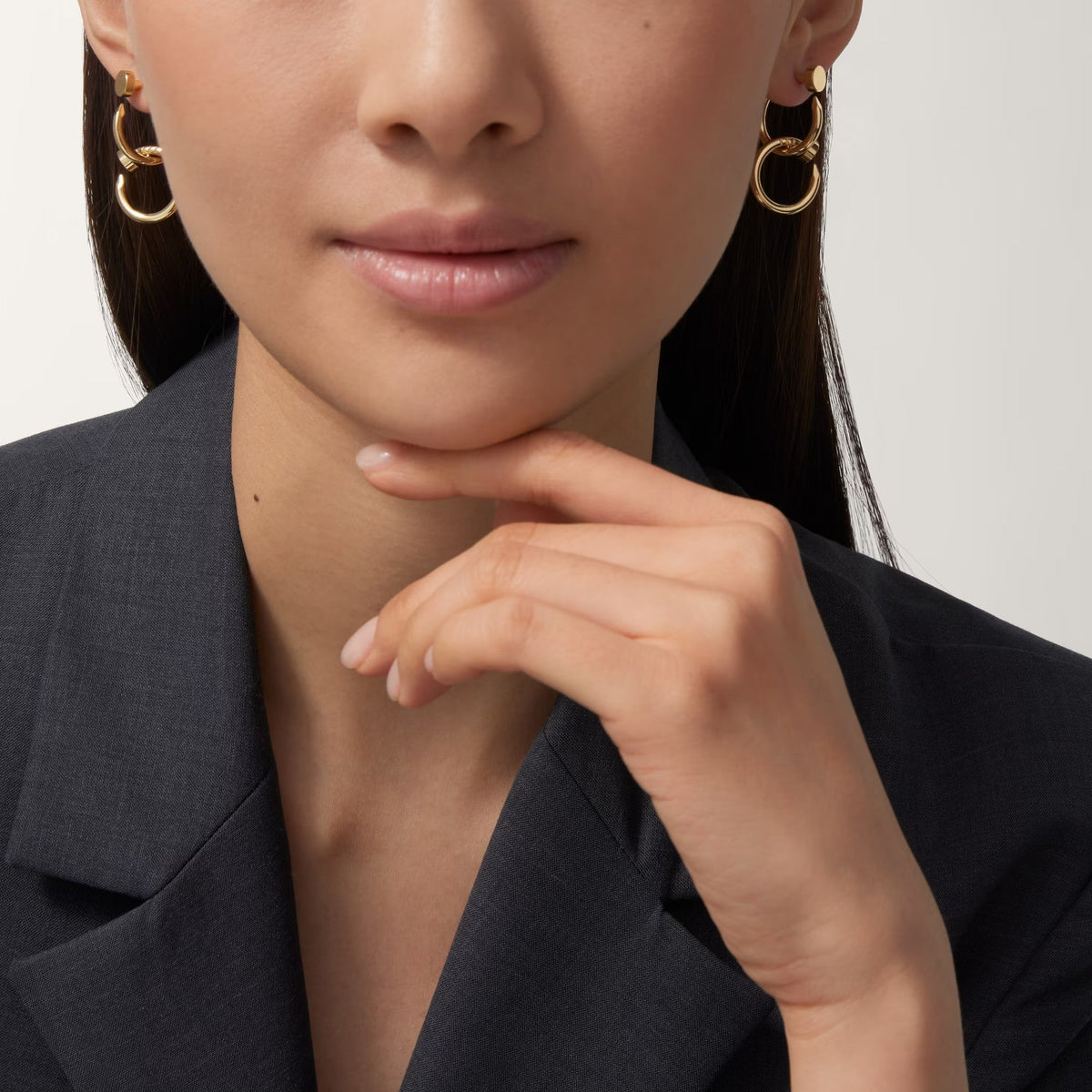[Triumph Jewelry]JUSTE NO DIAMOND DOUBLE EARRINGS