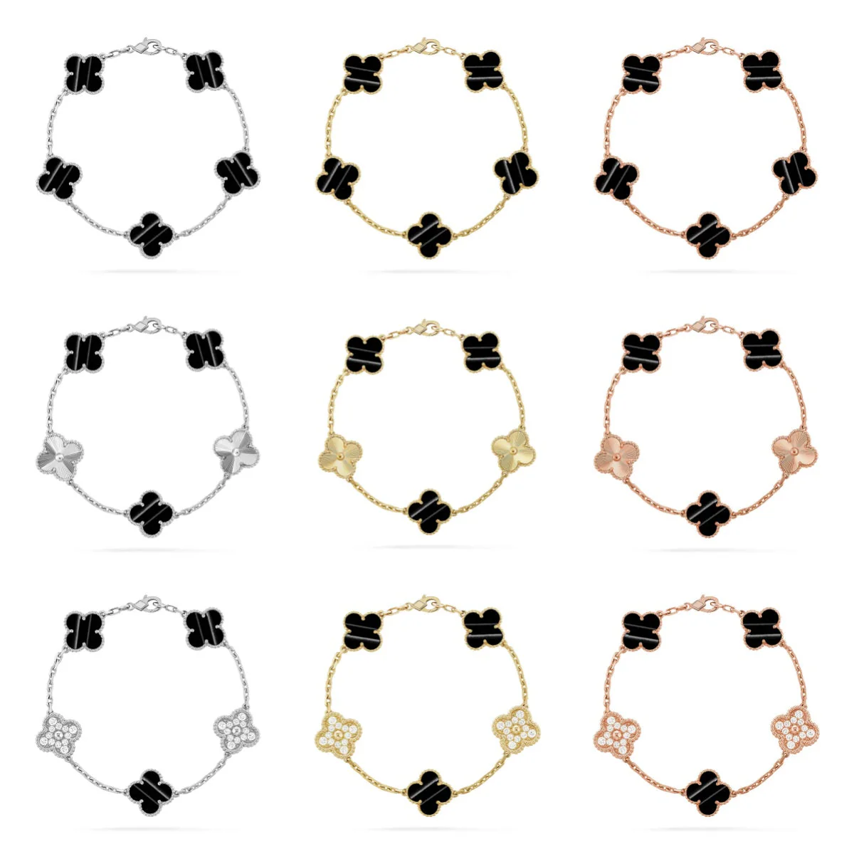 [Triumph Jewelry] CLOVER 5 MOTIF PULSAR STONE BRACELET COLLECTION