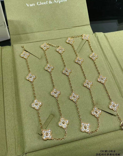 [Triumph Jewelry]CLOVER 20 MOTIFS FULL-DIAMOND NECKLACE