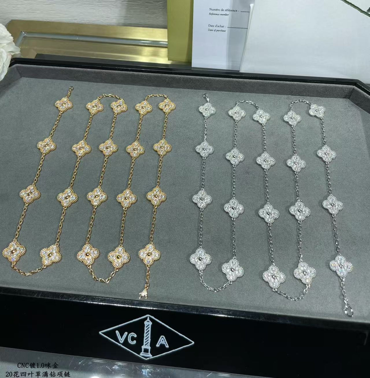 [Triumph Jewelry]CLOVER 20 MOTIFS FULL-DIAMOND NECKLACE
