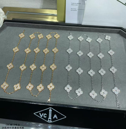 [Triumph Jewelry]CLOVER 20 MOTIFS FULL-DIAMOND NECKLACE