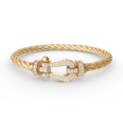 [Triumph Jewelry]FORCE LARGE HORSESHOE FULL DIAMOND BRACELET GOLD