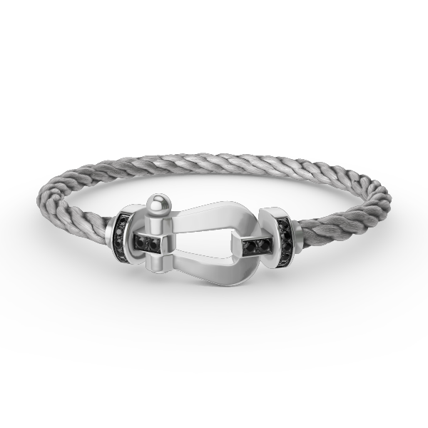 [Triumph Jewelry]FORCE LARGE HORSESHOE BLACK DIAMOND BRACELET SILVER