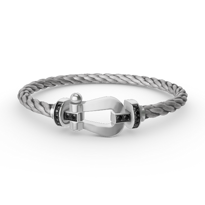 [Triumph Jewelry]FORCE LARGE HORSESHOE BLACK DIAMOND BRACELET SILVER