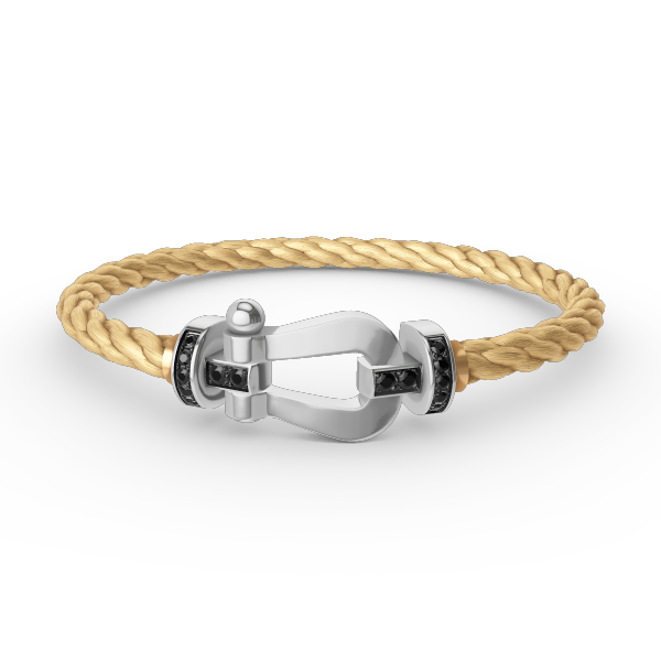[Triumph Jewelry]FORCE LARGE HORSESHOE BLACK DIAMOND BRACELET SILVER