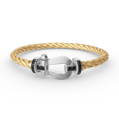 [Triumph Jewelry]FORCE LARGE HORSESHOE BLACK DIAMOND BRACELET SILVER