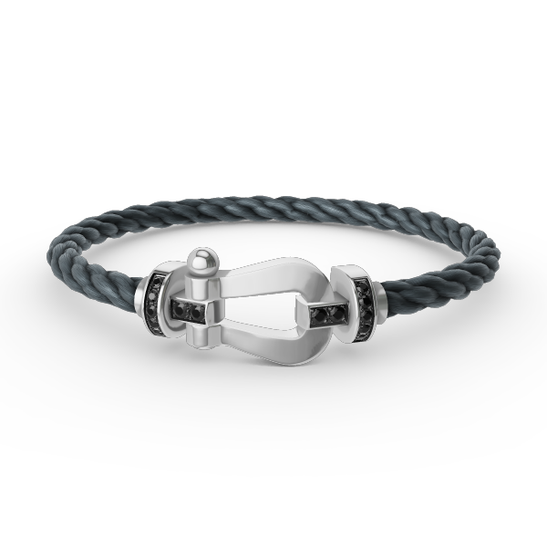 [Triumph Jewelry]FORCE LARGE HORSESHOE BLACK DIAMOND BRACELET SILVER