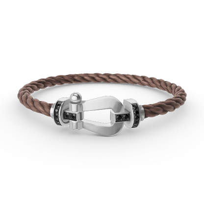 [Triumph Jewelry]FORCE LARGE HORSESHOE BLACK DIAMOND BRACELET SILVER
