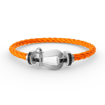 [Triumph Jewelry]FORCE LARGE HORSESHOE BLACK DIAMOND BRACELET SILVER