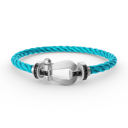 [Triumph Jewelry]FORCE LARGE HORSESHOE BLACK DIAMOND BRACELET SILVER