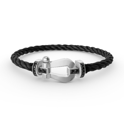 [Triumph Jewelry]FORCE LARGE HORSESHOE BLACK DIAMOND BRACELET SILVER