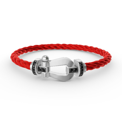 [Triumph Jewelry]FORCE LARGE HORSESHOE BLACK DIAMOND BRACELET SILVER