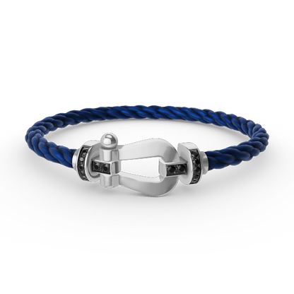 [Triumph Jewelry]FORCE LARGE HORSESHOE BLACK DIAMOND BRACELET SILVER