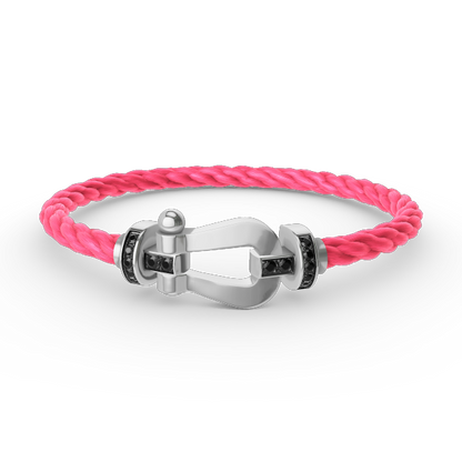 [Triumph Jewelry]FORCE LARGE HORSESHOE BLACK DIAMOND BRACELET SILVER