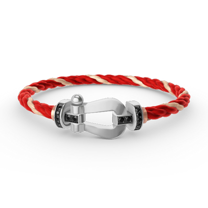 [Triumph Jewelry]FORCE LARGE HORSESHOE BLACK DIAMOND BRACELET SILVER