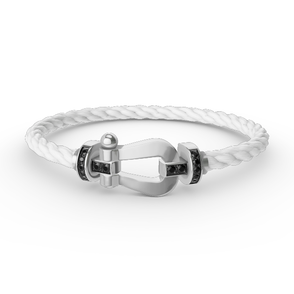 [Triumph Jewelry]FORCE LARGE HORSESHOE BLACK DIAMOND BRACELET SILVER