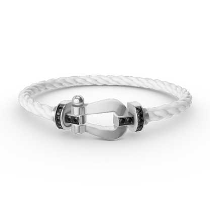 [Triumph Jewelry]FORCE LARGE HORSESHOE BLACK DIAMOND BRACELET SILVER