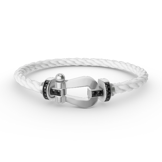 [Triumph Jewelry]FORCE LARGE HORSESHOE BLACK DIAMOND BRACELET SILVER