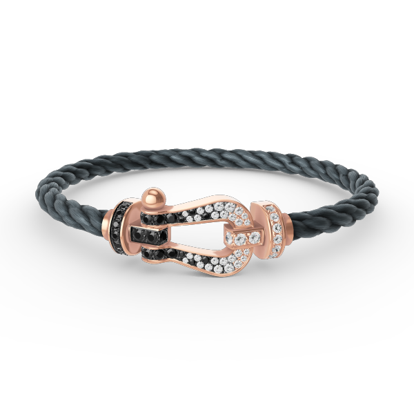 [Triumph Jewelry]FORCE LARGE HORSESHOE BLACK WHITE DIAMOND BRACELET ROSE GOLD
