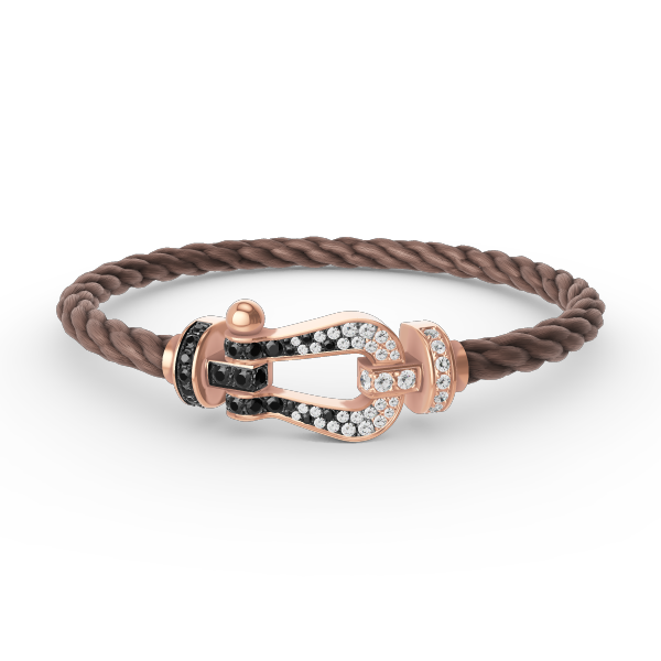 [Triumph Jewelry]FORCE LARGE HORSESHOE BLACK WHITE DIAMOND BRACELET ROSE GOLD