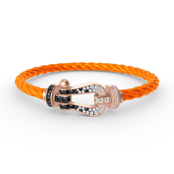 [Triumph Jewelry]FORCE LARGE HORSESHOE BLACK WHITE DIAMOND BRACELET ROSE GOLD