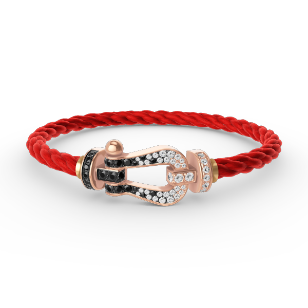 [Triumph Jewelry]FORCE LARGE HORSESHOE BLACK WHITE DIAMOND BRACELET ROSE GOLD