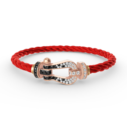 [Triumph Jewelry]FORCE LARGE HORSESHOE BLACK WHITE DIAMOND BRACELET ROSE GOLD