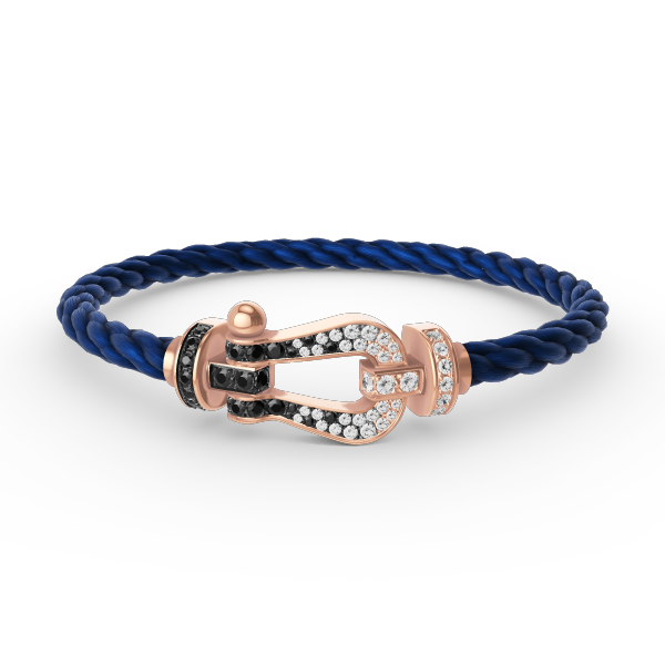 [Triumph Jewelry]FORCE LARGE HORSESHOE BLACK WHITE DIAMOND BRACELET ROSE GOLD