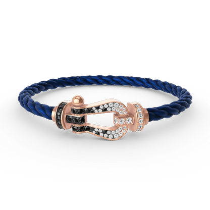 [Triumph Jewelry]FORCE LARGE HORSESHOE BLACK WHITE DIAMOND BRACELET ROSE GOLD