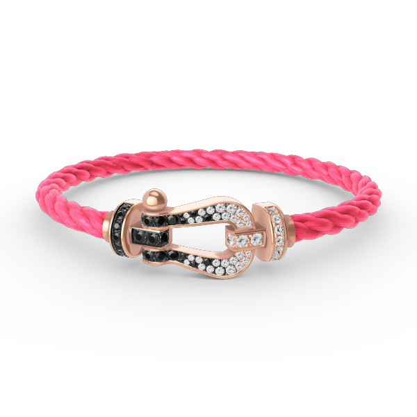 [Triumph Jewelry]FORCE LARGE HORSESHOE BLACK WHITE DIAMOND BRACELET ROSE GOLD