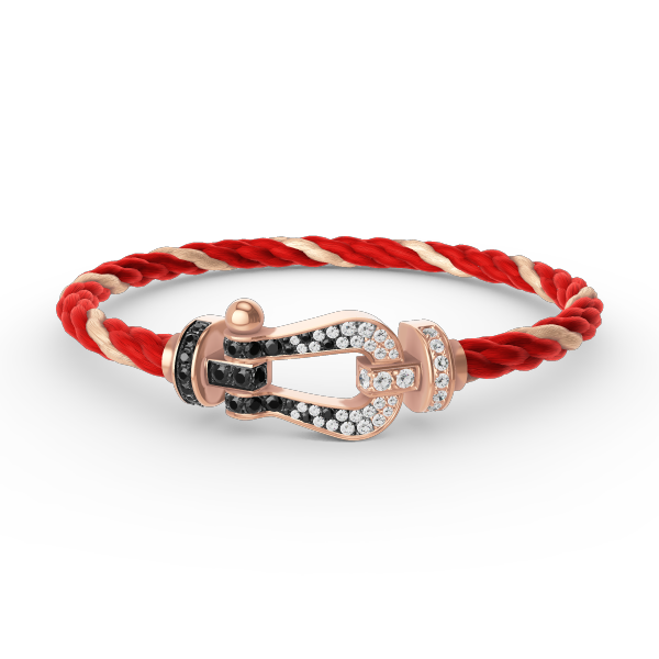 [Triumph Jewelry]FORCE LARGE HORSESHOE BLACK WHITE DIAMOND BRACELET ROSE GOLD