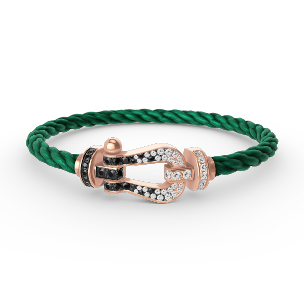 [Triumph Jewelry]FORCE LARGE HORSESHOE BLACK WHITE DIAMOND BRACELET ROSE GOLD