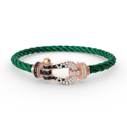 [Triumph Jewelry]FORCE LARGE HORSESHOE BLACK WHITE DIAMOND BRACELET ROSE GOLD